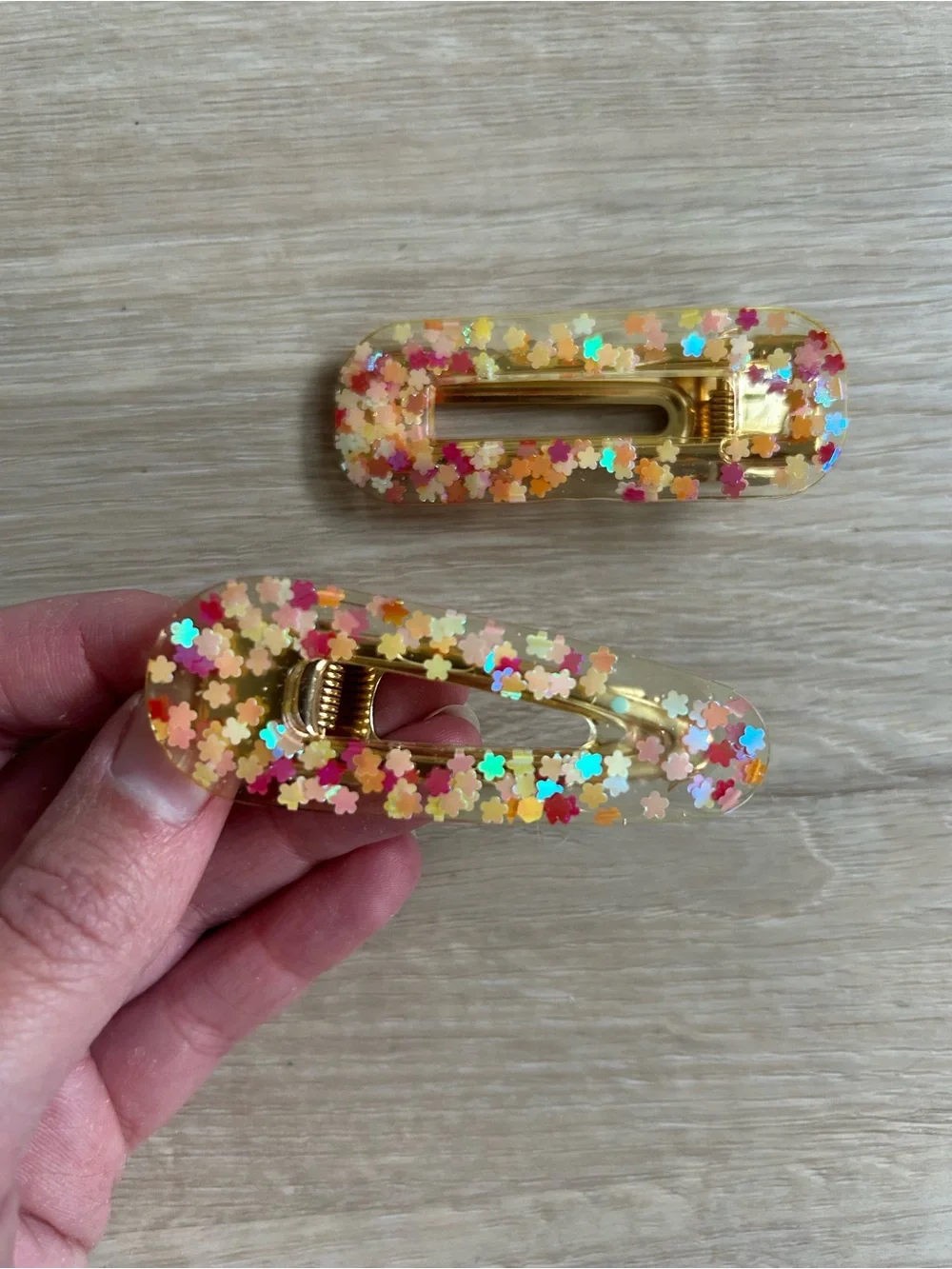 Glitter Star Hair Clip Barettes - Multicolor Set of 2